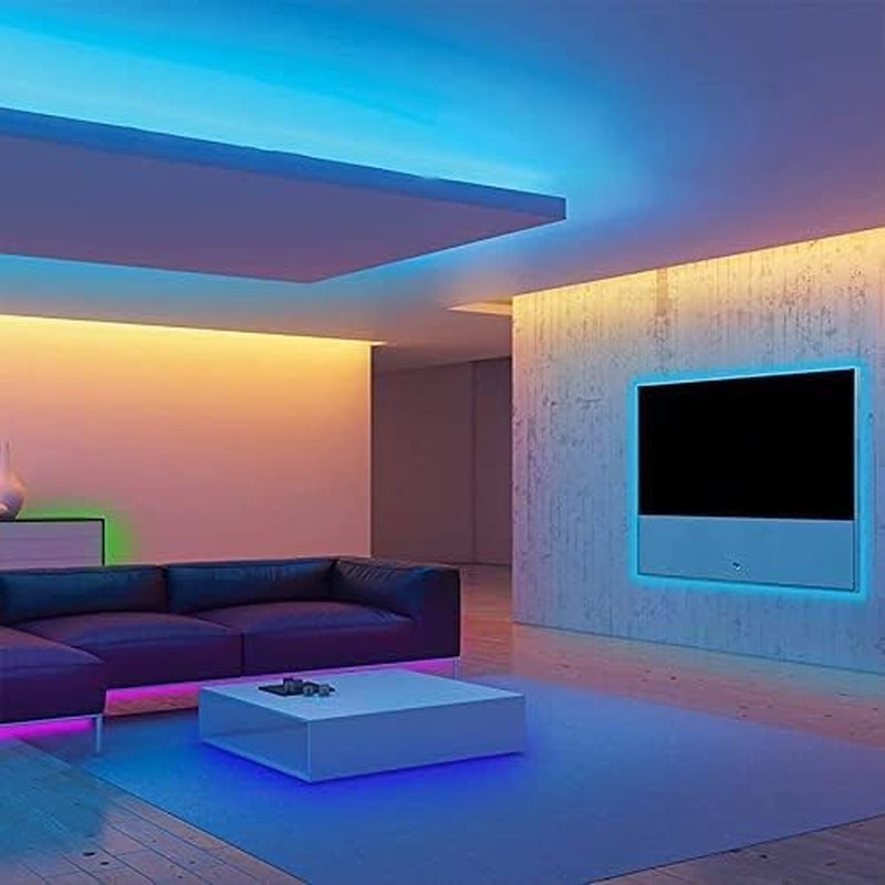 Wifi Connected LED Strip Light, 5M RGBCW Light Strip Compatible with Alexa, Google Home and Google Nest, Multicolor LED Fairy Lights with Voice Control and Remote Control, Rgbww